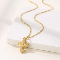 cross necklace stainless steel necklace for women gold metal cross pendant necklaces choker collier femme 2022 fashion jewelry