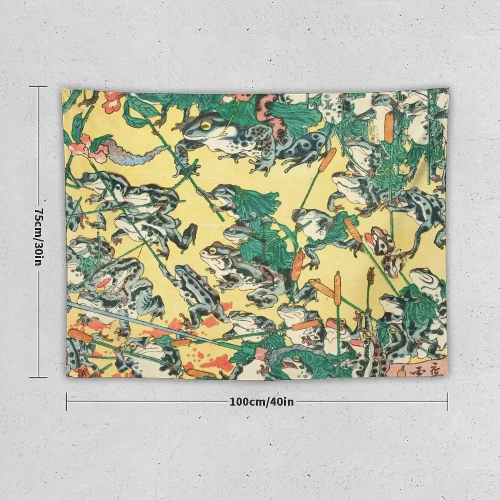 Модная битва лягушек от Kawanabe Kyosai 1864 гобелен украшение для гостиной декор комнаты