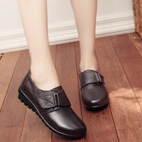 high quality spring women shoes dance flats woman hook loop leather loafers soft sole ladies ballet shoes