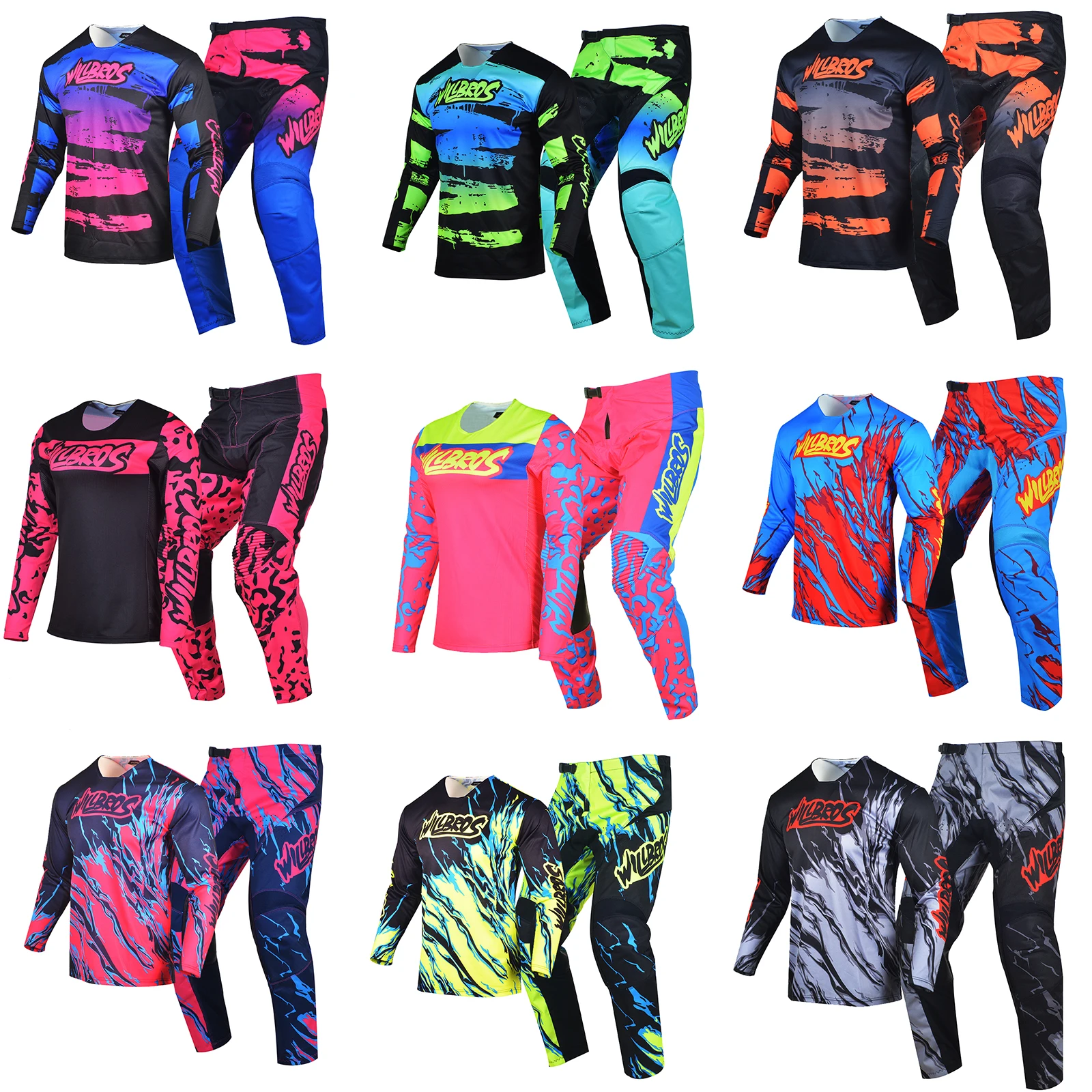 

Enduro Jersey Pants MX Combo Motocross Gear Set Outfit Downhill Bike Suit Off-Road Willbros ATV DH MTB UTV Bicycle Race Kits Men