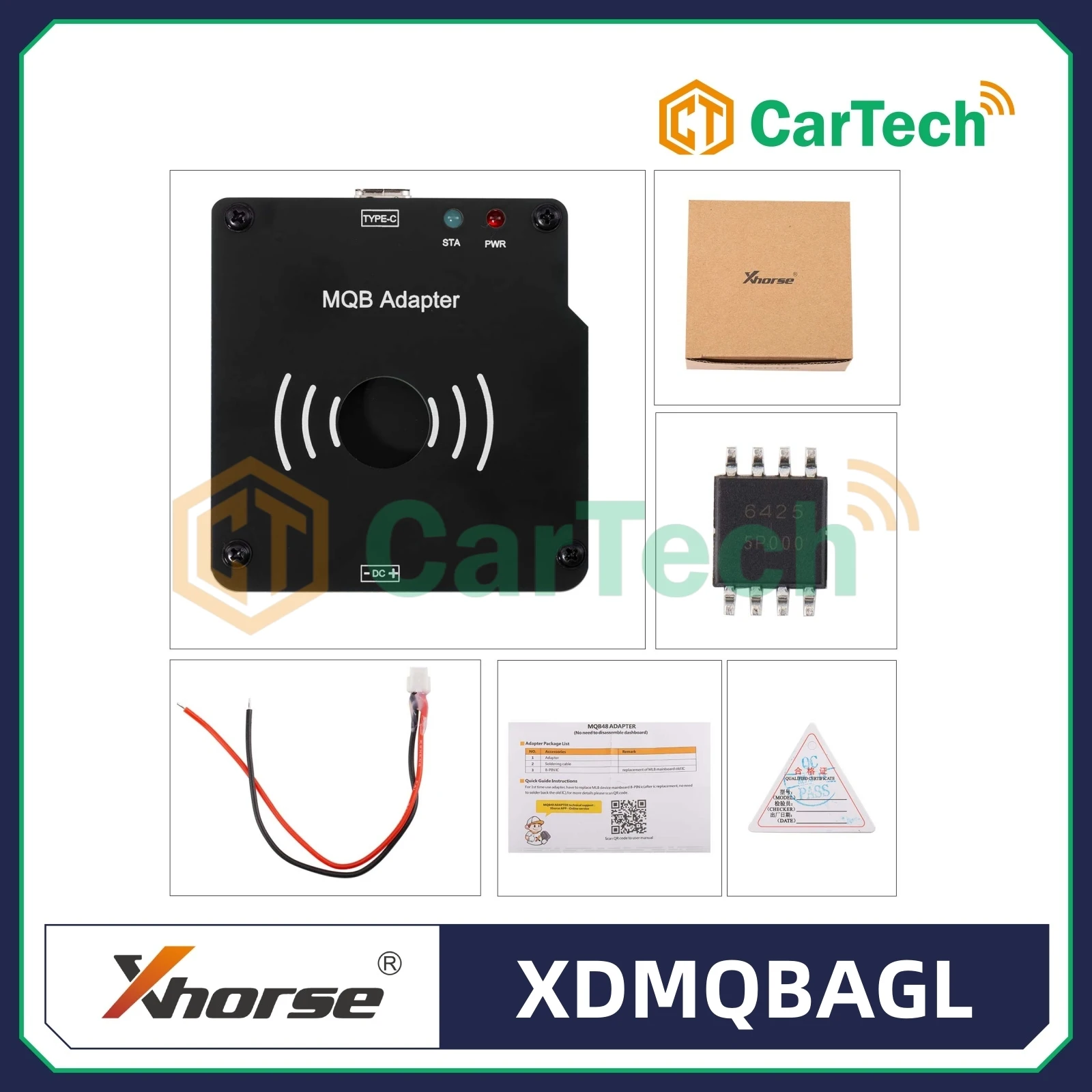 

1 шт. Оригинальный адаптер XHORSE MQB48, не нужно разбирать приборную панель XDMQBAGL для VVDI MLB TOOL