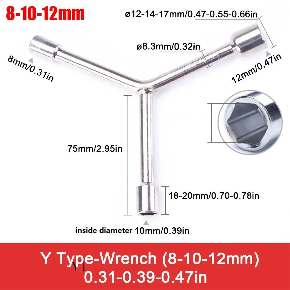 

1 шт., треугольный торцевой ключ для велосипеда, многостандартный хром-ванадиевый ключ Y-типа, инструмент для разборки и ремонта 8 10 12 мм