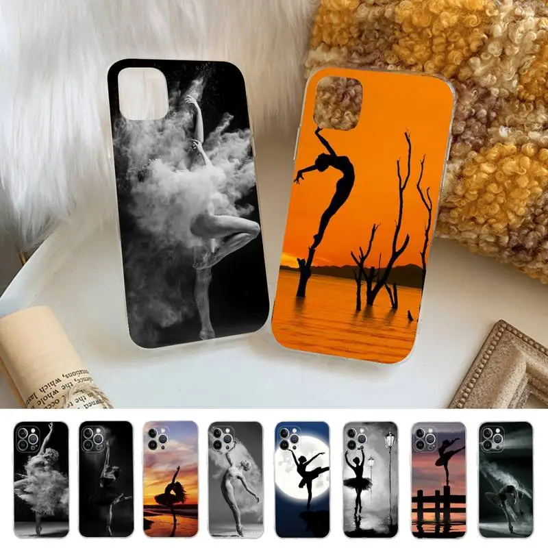 

Ballerina Ballet Dancing Phone Case For iPhone 13 14 Pro Max XS XR 12 11 Pro 13 Mini 6 7 8 Plus Clear Back Cover Capa