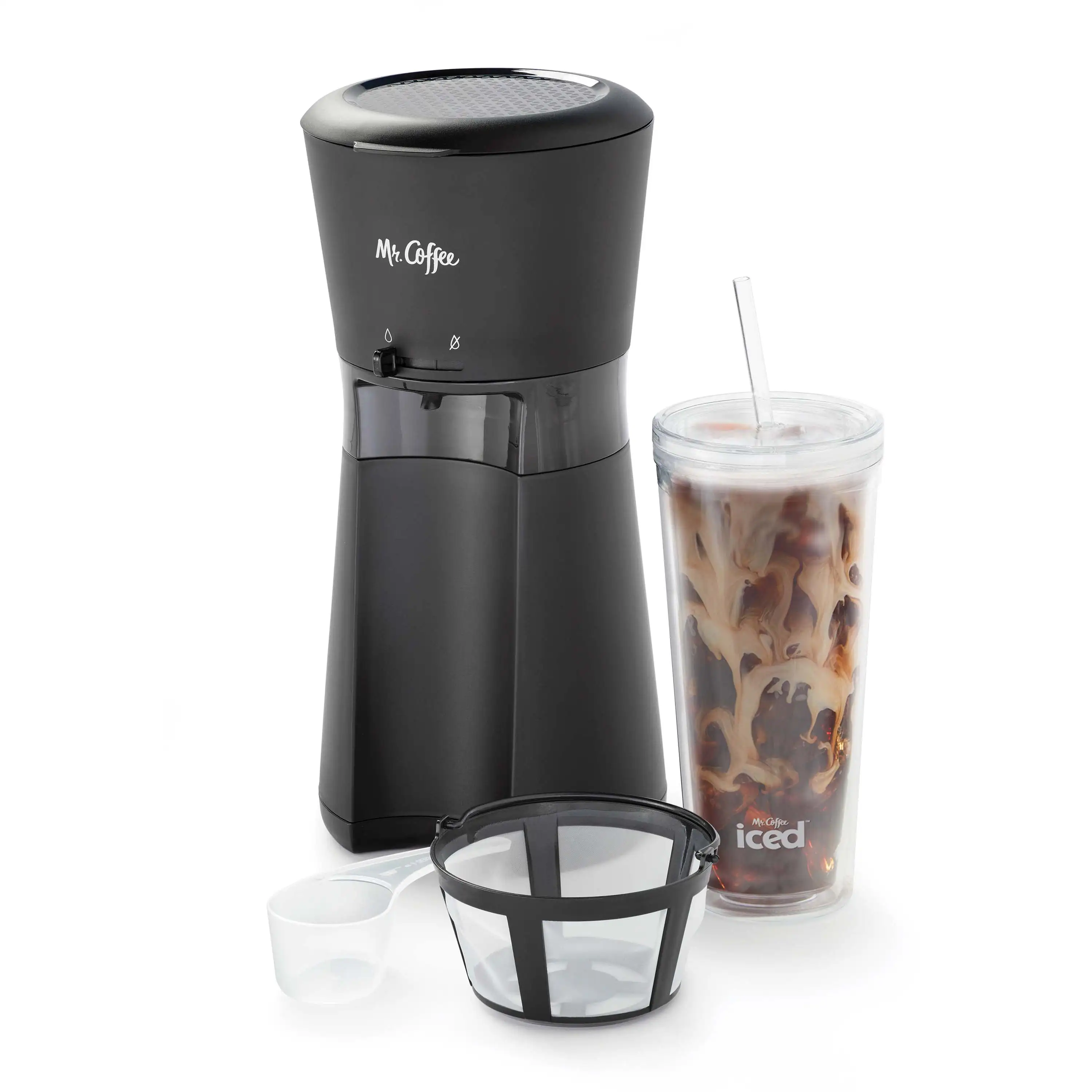 

® Iced™ Coffee Maker with Reusable Tumbler and Filter, Black