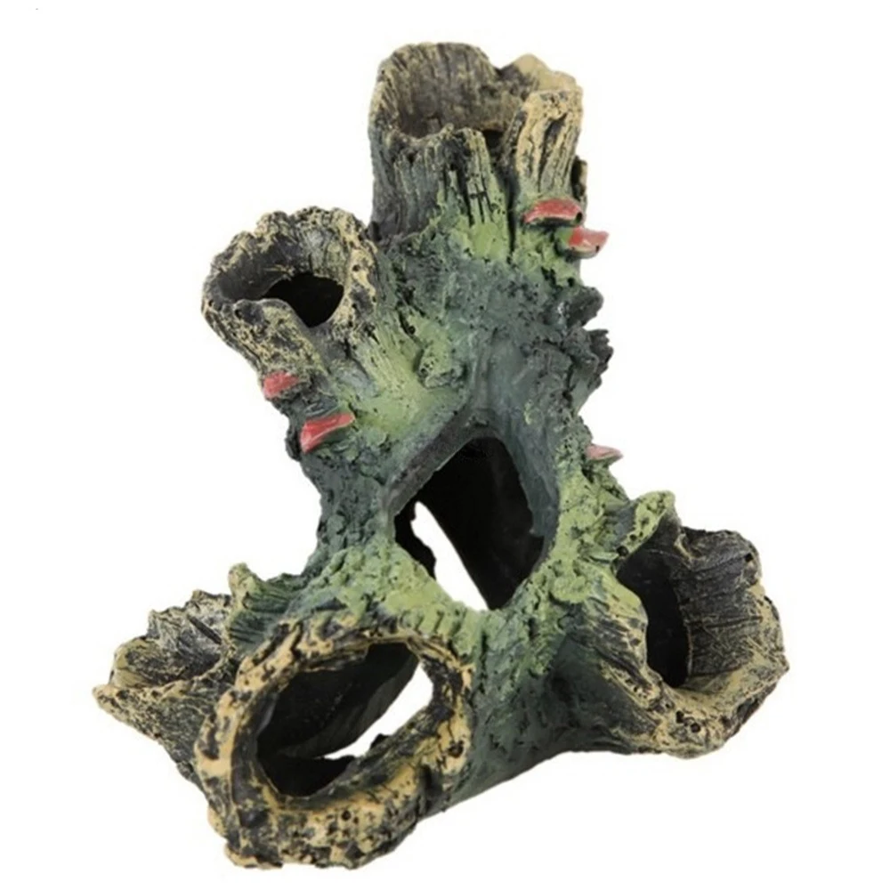 

Resin Aquarium Tree Hole Moss-like Root Imitation Moss Tree Root Landscaping Cichlid Family Shrimp Cave House Tank Decorative