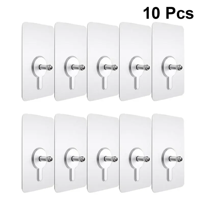 

10pcs Punch-Free Non-Marking Screw Stickers Wall Picture Hook Invisible Traceless Hardwall Drywall Picture Hanging Kit