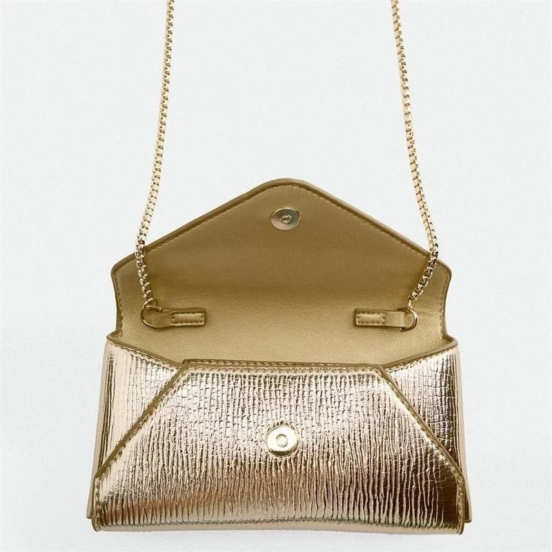 

Women's Bag 2023 New Gold Mini Luxury Chain Party Fashion One Shoulder 2023 Bag Mobile Envelope Bag