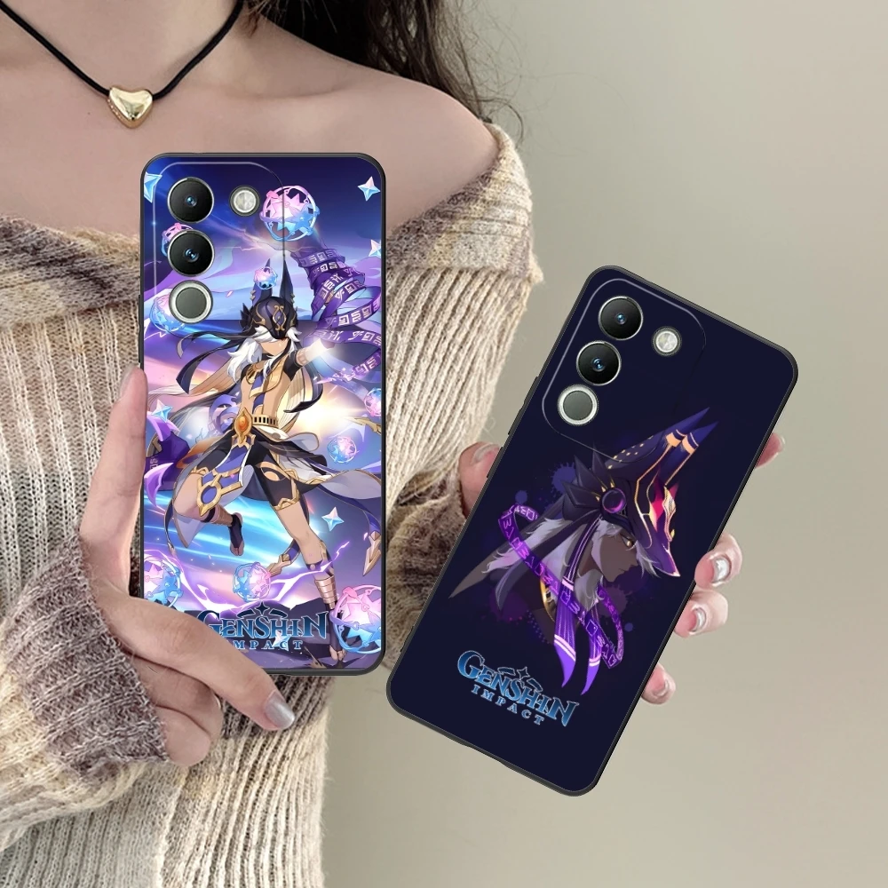 Чехол для телефона Genshin Impact Cyno черный мягкий чехол VIVO Y95 Y93 Y31 Y20 V19 V17 V15 Pro X60 NEX