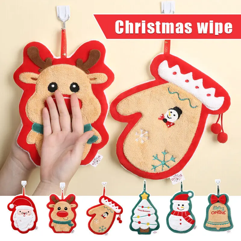 

Christmas Hand Towel Soft Bath Towels Kitchen Absorbent Hand Cloth for Bathroom Creative Xmas Gift Santa Claus Toallas De Mano
