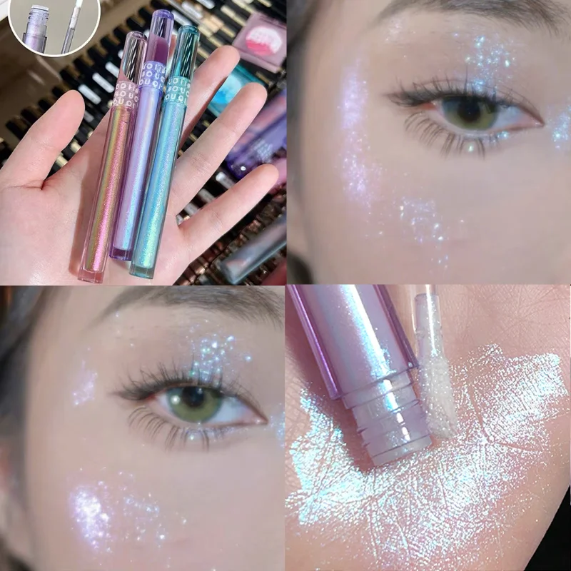 

Pearlescent Lying Silkworm Liquid High Gloss Glitter Highlighter Liquid Eyeshadow Shimmer Sequins Eye Shadow for Women Cosmetics