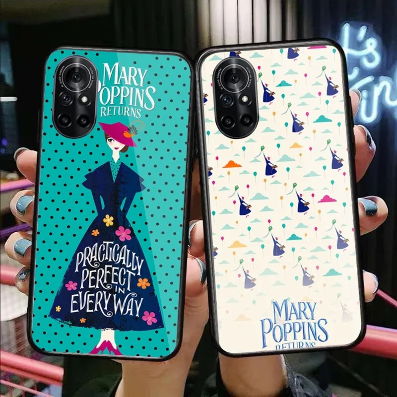 

Чехол для телефона Mary Poppins для Huawei P50 P40 P30 P20 Pro Mate 40 30 20 Pro Nova 9 8 7 PC, стеклянный чехол для телефона