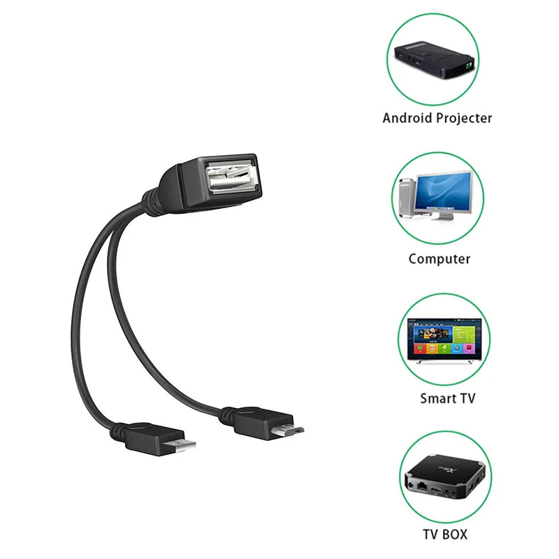 2 в 1 USB зарядное устройство Micro one point two to OTG для ТВ-палочек устройств без USB-порта