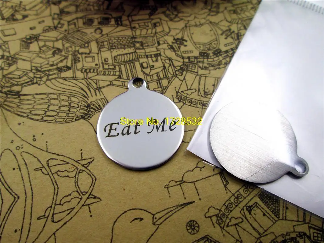 20 шт./лот-подвески из нержавеющей стали Eat Me DIY подвески для