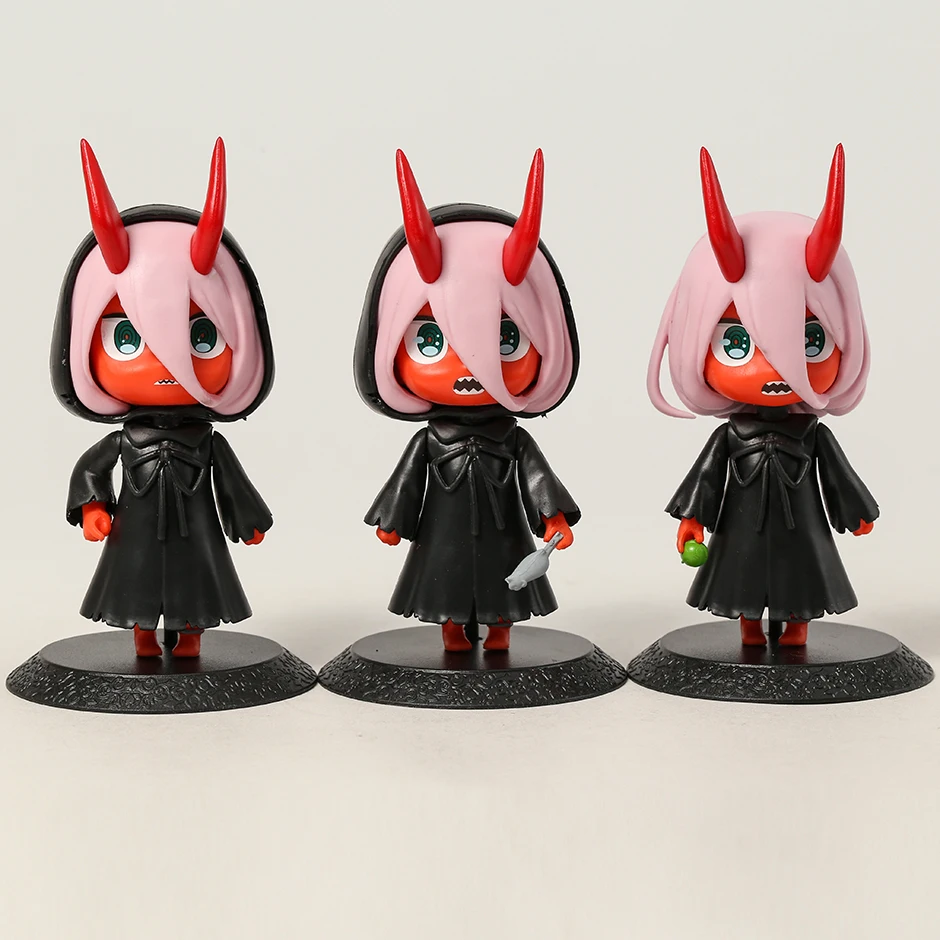 

Darling in the FRANXX Zero Two 02 Q Ver PVC Figures Toys Dolls 3pcs/set