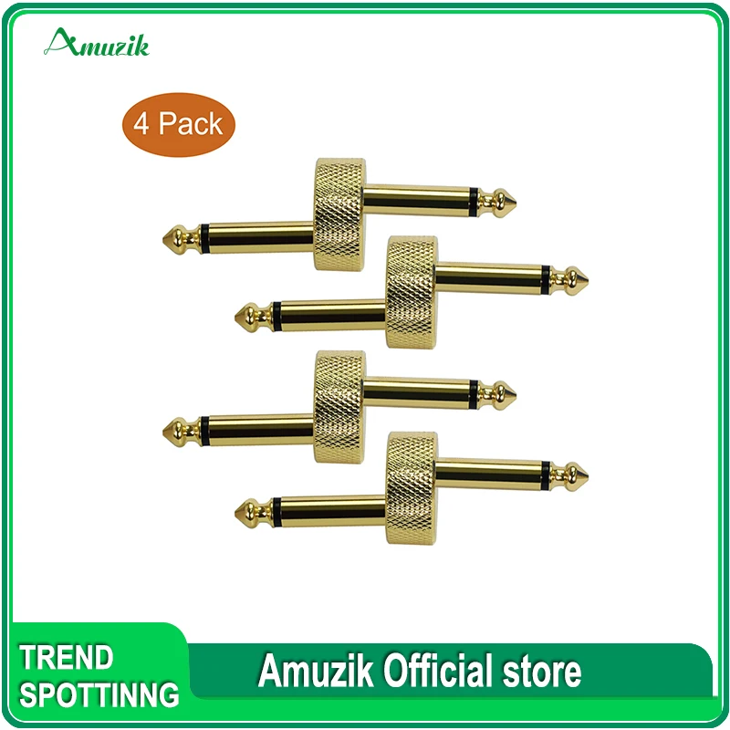 

Соединитель педали Rowin для гитары, муфты прямого типа, 4 шт. TS медный Штекерный разъем для педалей эффектов