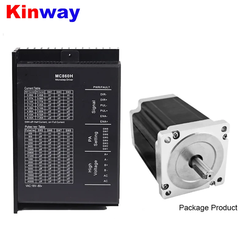 Двухфазный гибридный цифровой шаговый двигатель Kinway MC860H с Драйвером