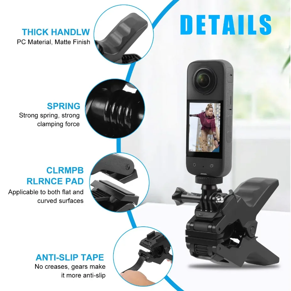 Фото TELESIN Jaw Flex Clamp Гибкое крепление на гибкой шее + зажим для телефона для камеры Insta360 Ace AcePro Gopro Hero 13 12 11 10 DJI 5pro 4 3 №3