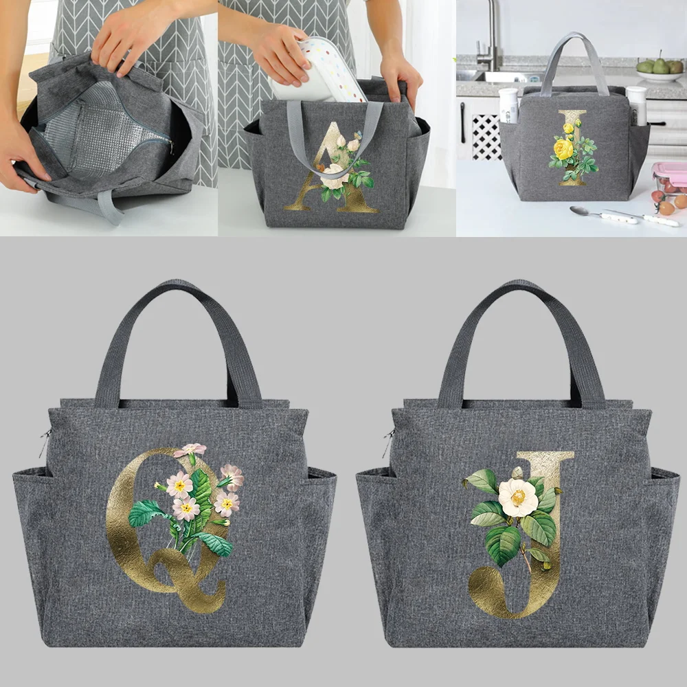 

Trend Lunch Bag Canvas Lunch Box Picnic Tote Cotton Cloth Small Handbag Pouch Dinner Container Food Storage Bags for Office Lady