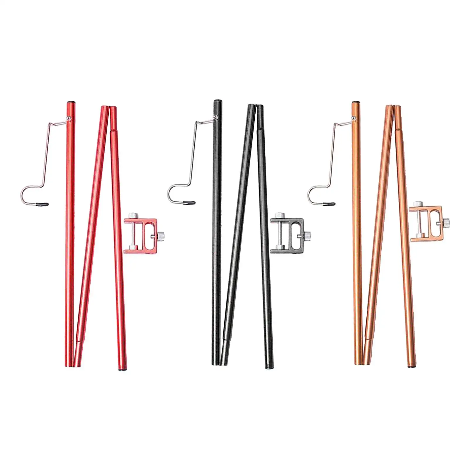 

Foldable Lamp Pole Portable Lightweight Alluminum Alloy Lantern Stand Camping Light Hanging Poles with Single Hook