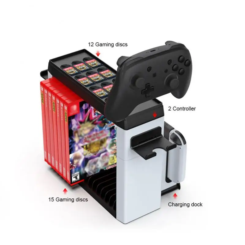 

for Nintendo Switch Console Accessory Case Storage Stand Ns Oled Game Cd Disk Joycon Pro Control Holder Tower Display Organizer