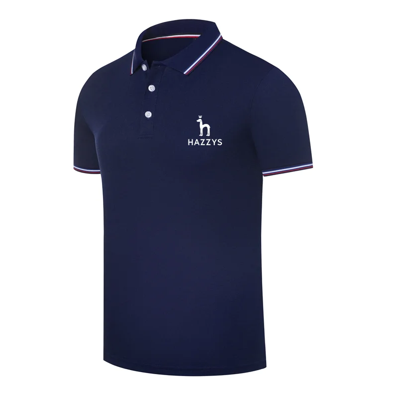 

HAZZYS Cotton Polo Shirt Men 2022 Brand Shirts For Man Short Sleeve Summer Fashion Clothing Wine Blue Grey Red Navy Mens Polos