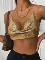 tossy party bling crystal womens tops camis mini tank top 2022 fashion backless diamonds sequins cropped top night clubwear