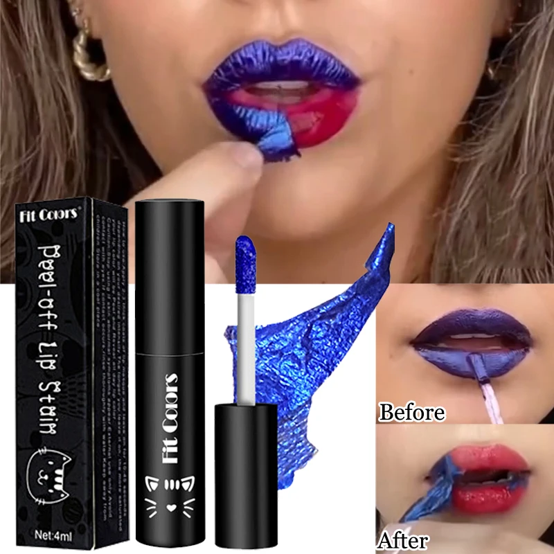 

5 Colors Peel Off Lip Gloss Amazing Non-Stick Cup Matte Velvet Liquid Lipstick Waterproof Lasting Tear-Off Red Lip Tint Makeup