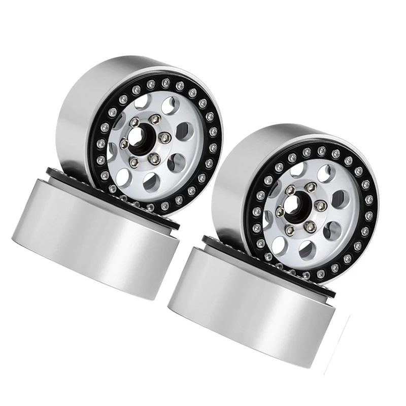 

4PCS Metal Beadlock 1.9 Wheel Rim Wheel Hub For 1/10 RC Crawler Car Axial SCX10 90046 AXI03007 Traxxas TRX4 D90