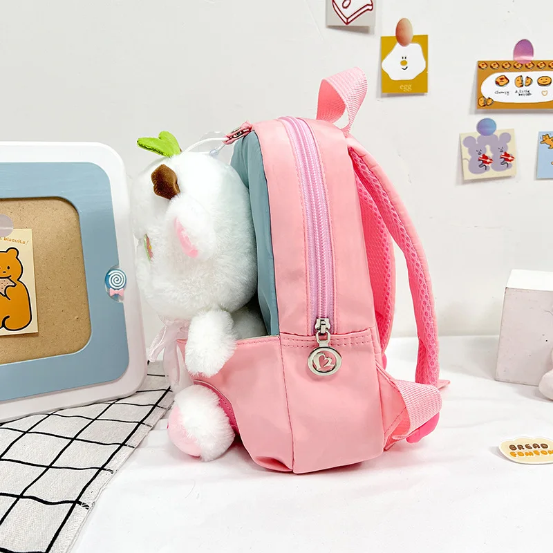 Cartoon Doll Shoulder Bag Removable Lightweight Children's Schoolbag Lamb Penguin Image Boys and Girls Kindergarten Backpack