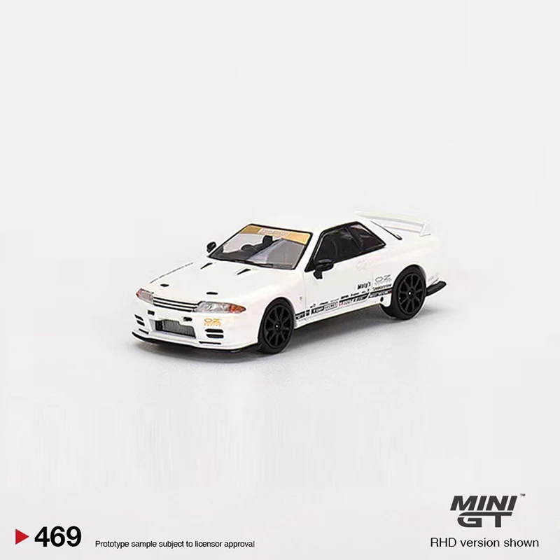 

Мини GT 1:64 модель автомобиля, задний план для игры в теннис, верх-секретный литой автомобиль #469 RHD, белый