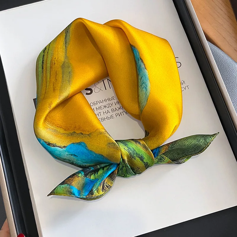 Женский шарф из 100% шелка 53 см