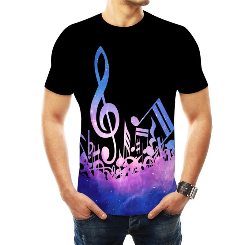 

2023 Music Notes 3D Printed T-shirt Men Women Summer Funny Short Sleeve Fashion Casual Hip Hop Streetwear Tops Oversized T Shirt