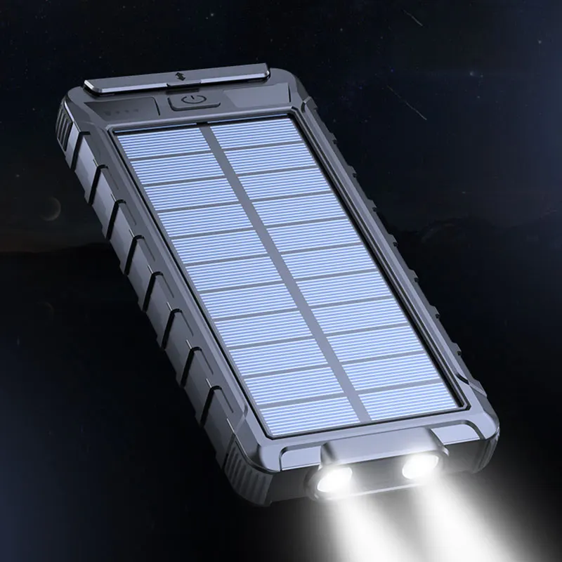 Solar Fast Charging Power Bank 80000mAh  Portable Charger Outdoor SOS External Battery with Flashlight for iPhone MI