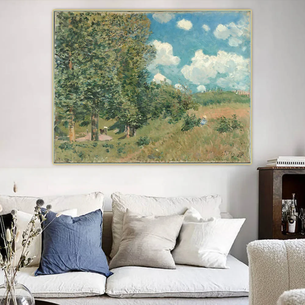 Дорога от Версалов до Сент-Германе Альфред Сисли холст картина маслом эстетика