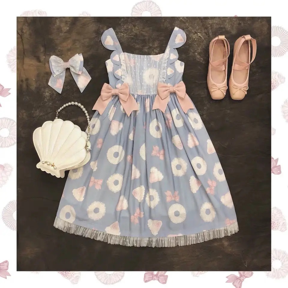 

White Japanese Sweet Lolita Dress Strawberry Jsk Japanese Kawaii Cute Lolita Dress Kawaii Overalls Lolita Dress Gothic