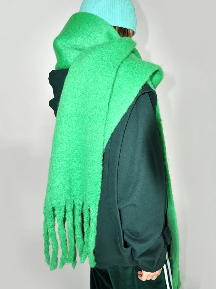 

Camkemsey толстые теплые женские зимние шарфы из искусственного кашемира 2022 винтажные клетчатые Мягкие вязаные длинные шарфы с кисточками шали