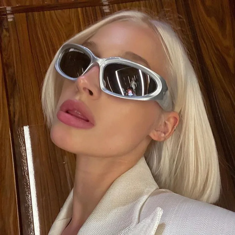 

Новинка спортивные солнцезащитные очки Y2K в стиле панк женские квадратные очки мужские роскошные солнцезащитные очки UV400 Красочные Зеркаль...