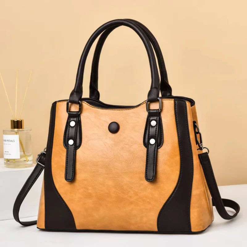 

Luxury Women Bag 2022new Color Contrast Retro Tassel Texture Westernized Large Capacity Single Shoulder Diagonal Large Bag Women