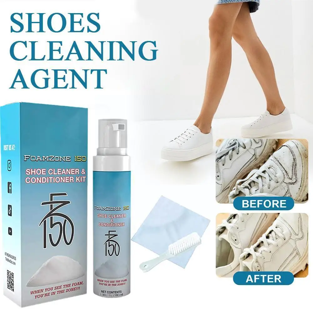

100ml White Shoes Cleaner Whitening Cleansing Gel For Shoe Brush Shoe Sneakers Shoes Cleaning With Making Tape Cleaning Too K9e2