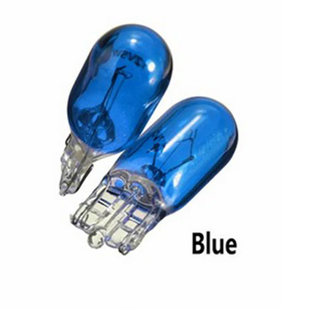 

2pcs T10 Light Sourcing Wedge Halogen Lamp W5W 501 194 LED Glass Indoor Bulb Car Truck Blue Instrument Lights Interior Lights
