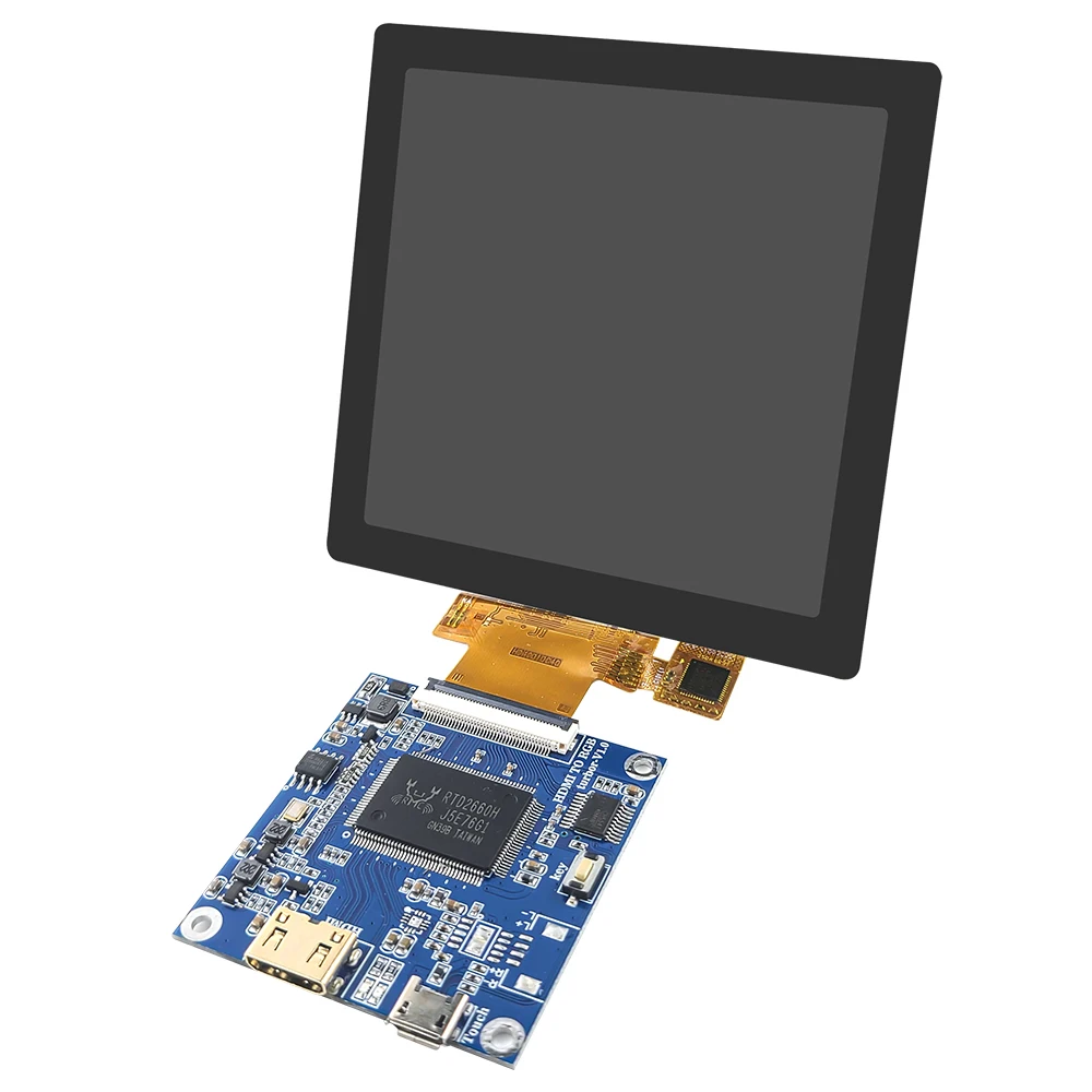 Фото 4,0-дюймовый TFT ЖК-экранный модуль квадратного 480*480 3WSPI RGB 18 бит 40 контактов 3,3 В ST7701S с сенсорной платой привода HDMI GT911 №1