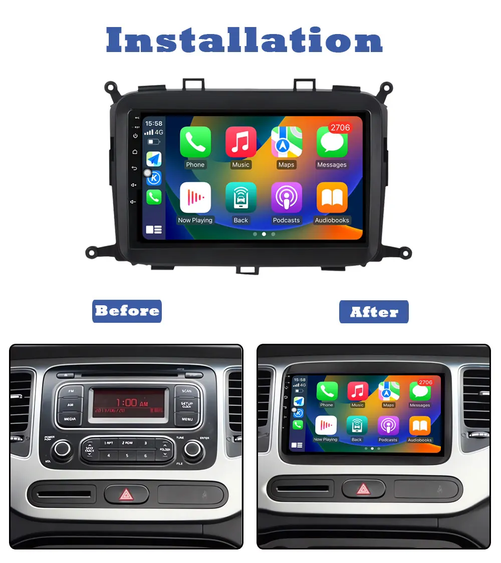 KJ-NAVI Автомагнитика для Kia Carens RP 3 III 2013-2018 Беспроводной автомобильный