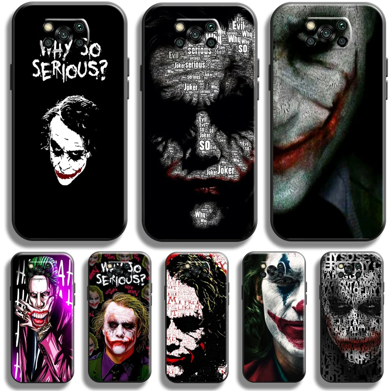 

Clown The Joker For Xiaomi Poco X3 Pro X3 NFC X3 GT Phone Case Liquid Silicon Silicone Cover Back Black Funda Soft