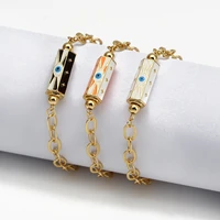 wish card colorful enamel bracelet for women heart and eyes fashion turkey evil eye gold colors party jewelry new arrival gift