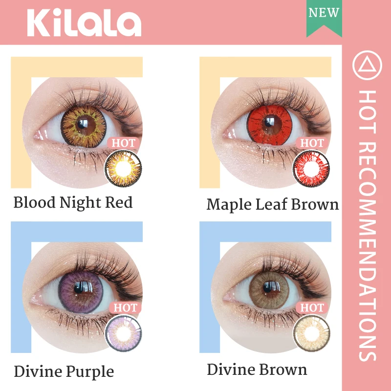 kilala color contact lenses 1 pair2pcs with dioptre high color rendering half yearly lens suitable for anime cosplay party free global shipping