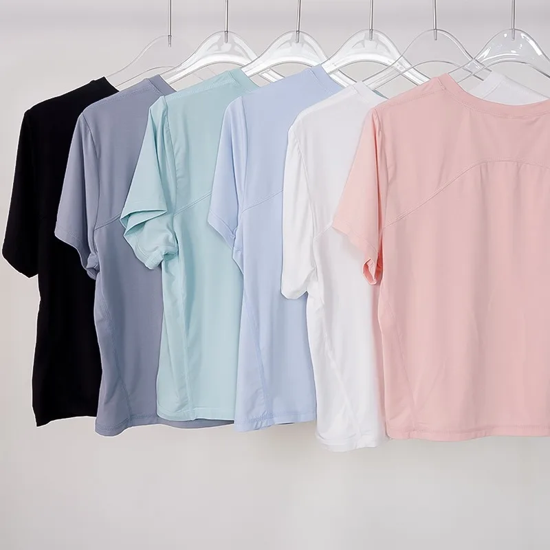 

Luluwomen Casual Loose Top Shirt Sports Women Fashion Solid Color Gym Running Training Modal Round Neck Short Sleeve T-Shirts