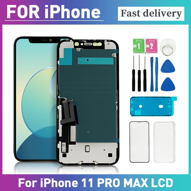 

LCD Display For iPhone 11 Pro Max Screen With True Tone OLED Incell Replacement Display No Dead Pixel Digitizer Assembly