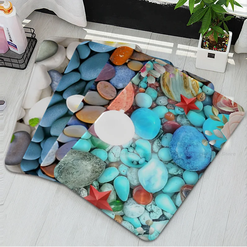 

Cobblestone Floor Mat Nordic Style Bedroom Living Room Doormat Home Balcony Anti-Slip Household Carpets