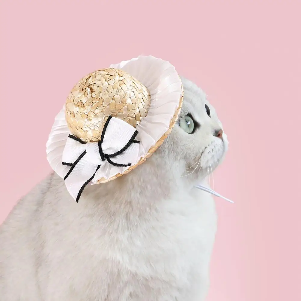 

Stylish Summer Sun Hat Cat Dog Headwear Pet Sun Hat Adjustable Dress-Up