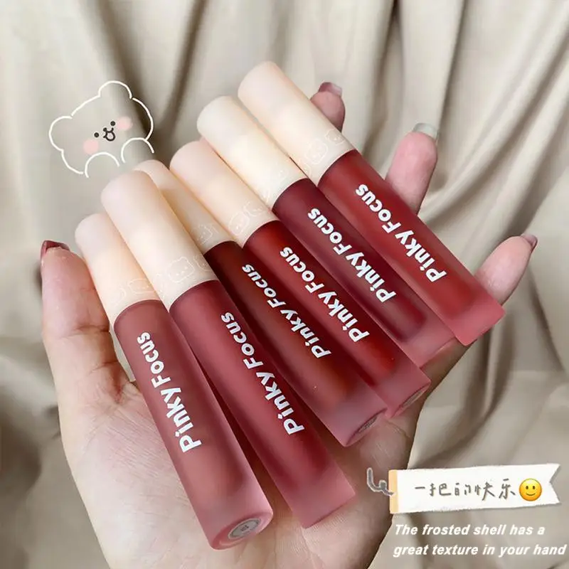 Матовая губная помада блеск для губ бархатный водостойкий долговечный двойной и